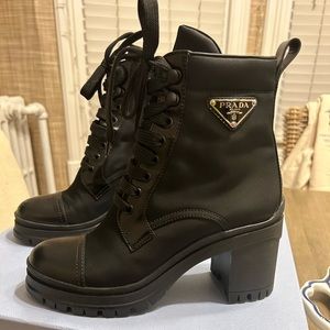 Prada nylon combat boots